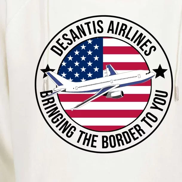 Desantis Airlines American Flag Political Womens Funnel Neck Pullover Hood