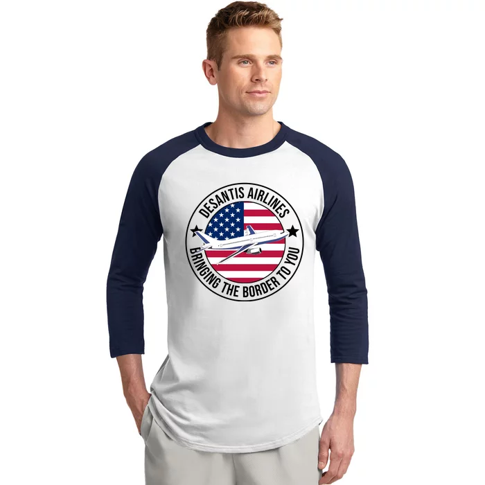 Desantis Airlines American Flag Political Baseball Sleeve Shirt