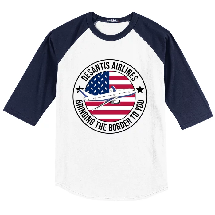 Desantis Airlines American Flag Political Baseball Sleeve Shirt