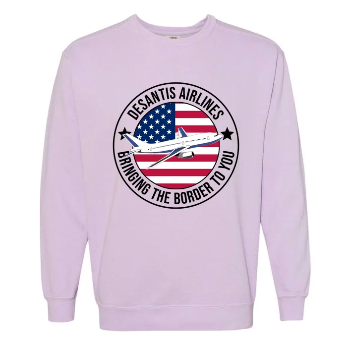 Desantis Airlines American Flag Political Garment-Dyed Sweatshirt