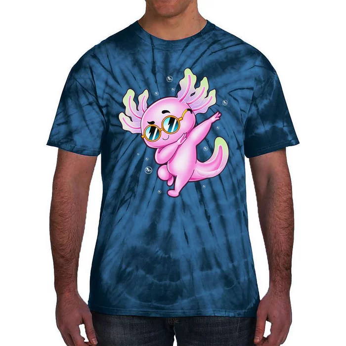 Dabbing Axolotl Ambystoma Mexicanum Mexican Walking Fish Tie-Dye T-Shirt