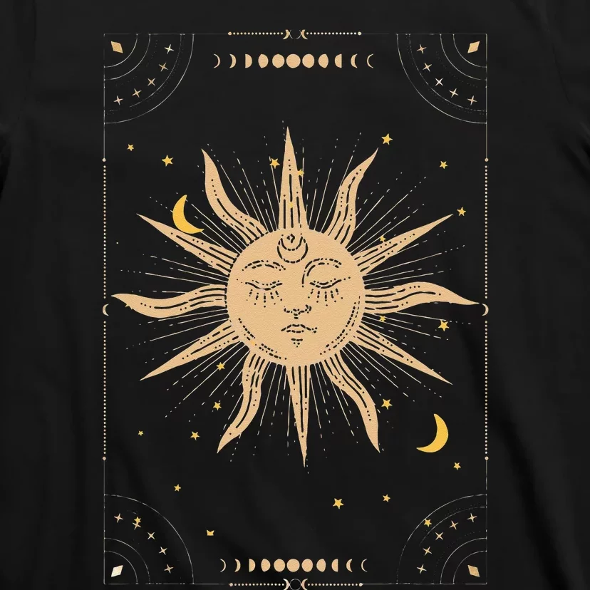 Dark Academia Aesthetic Light Academia Sun And Moon Tarot T-Shirt