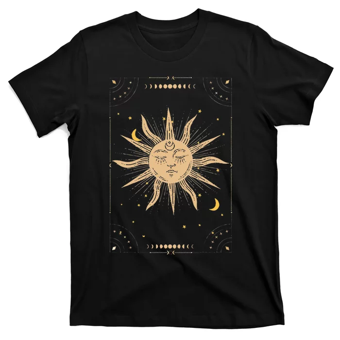 Dark Academia Aesthetic Light Academia Sun And Moon Tarot T-Shirt