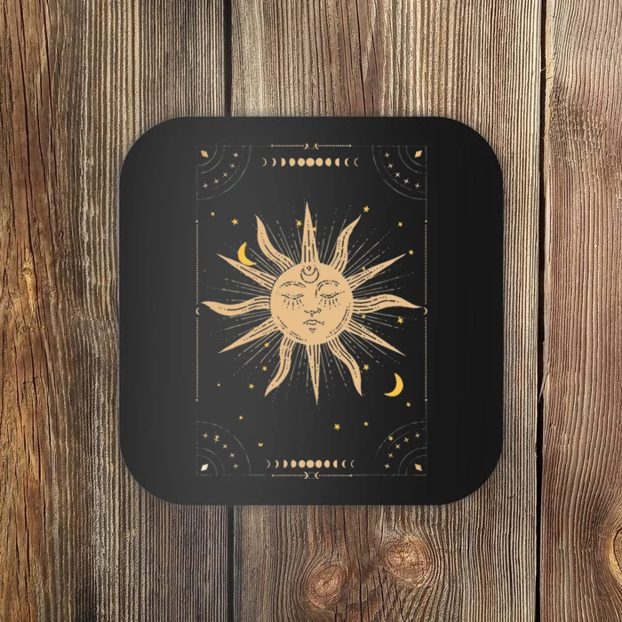 Dark Academia Aesthetic Light Academia Sun And Moon Tarot Coaster