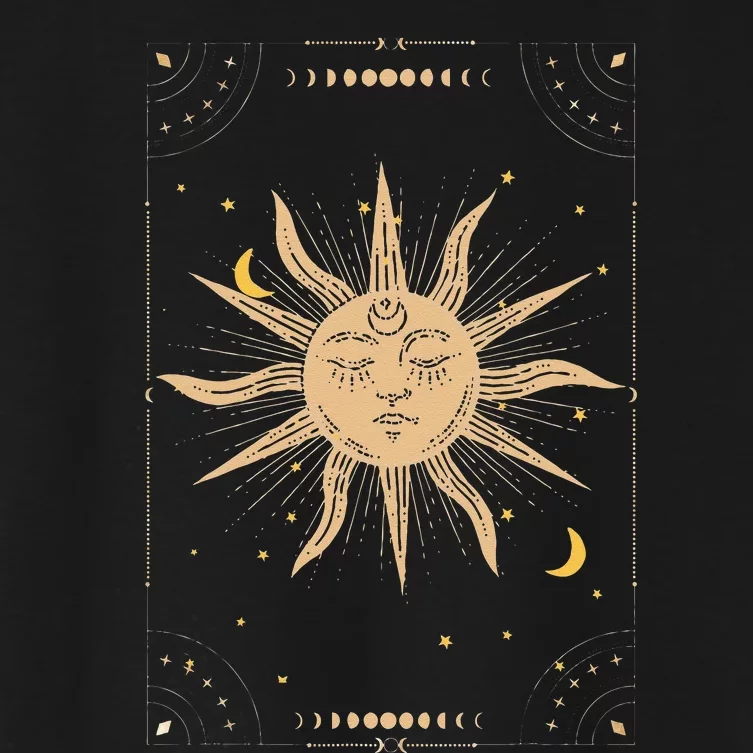 Dark Academia Aesthetic Light Academia Sun And Moon Tarot Women's Crop Top Tee