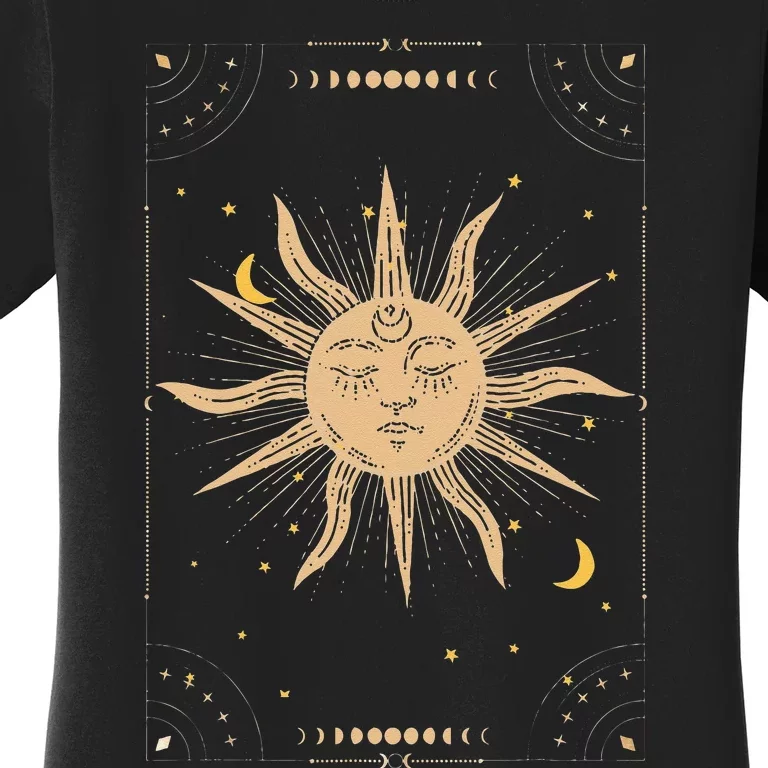 Dark Academia Aesthetic Light Academia Sun And Moon Tarot Women's T-Shirt