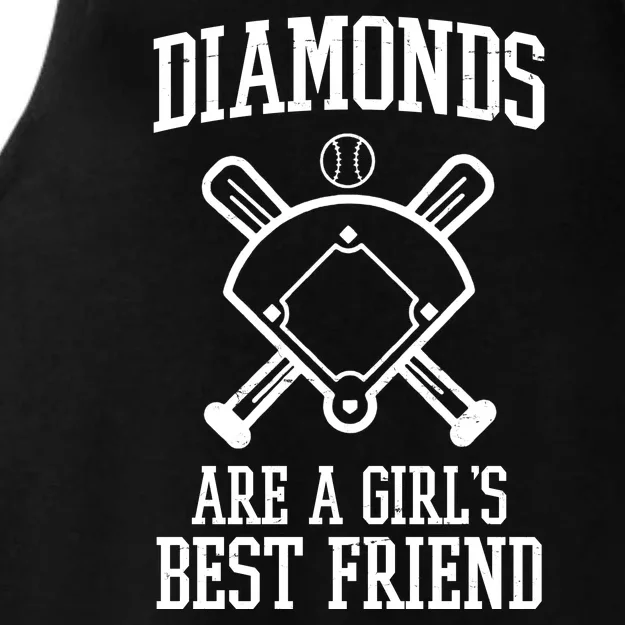 Diamonds Are A Girls Best Friend Funny Baseball Ladies Tri-Blend Wicking Tank