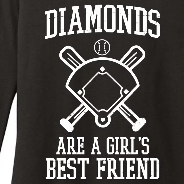 Diamonds Are A Girls Best Friend Funny Baseball Womens CVC Long Sleeve Shirt