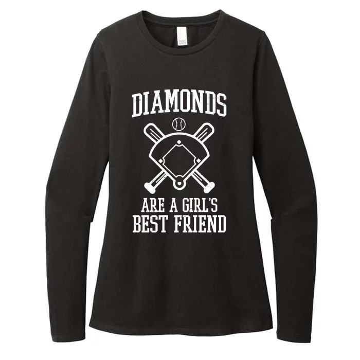 Diamonds Are A Girls Best Friend Funny Baseball Womens CVC Long Sleeve Shirt