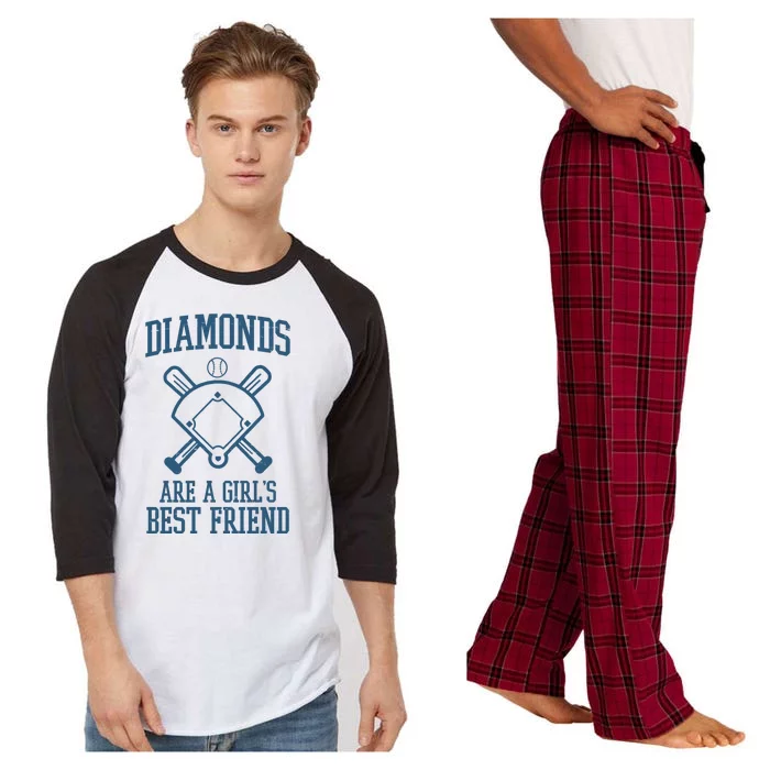 Diamonds Are A Girls Best Friend Funny Baseball Raglan Sleeve Pajama Set