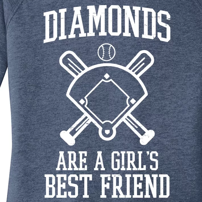 Diamonds Are A Girls Best Friend Funny Baseball Women's Perfect Tri Tunic Long Sleeve Shirt