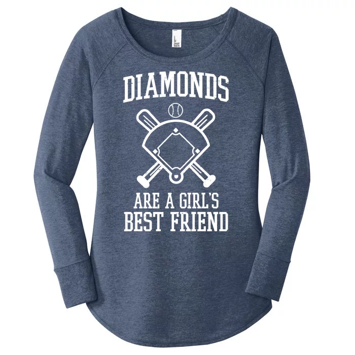 Diamonds Are A Girls Best Friend Funny Baseball Women's Perfect Tri Tunic Long Sleeve Shirt