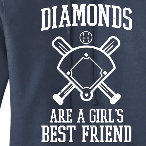 Diamonds Are A Girls Best Friend Funny Baseball Women's Pullover Hoodie