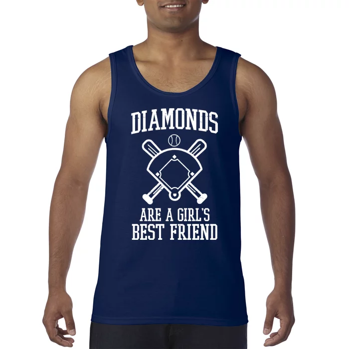 Diamonds Are A Girls Best Friend Funny Baseball Tank Top