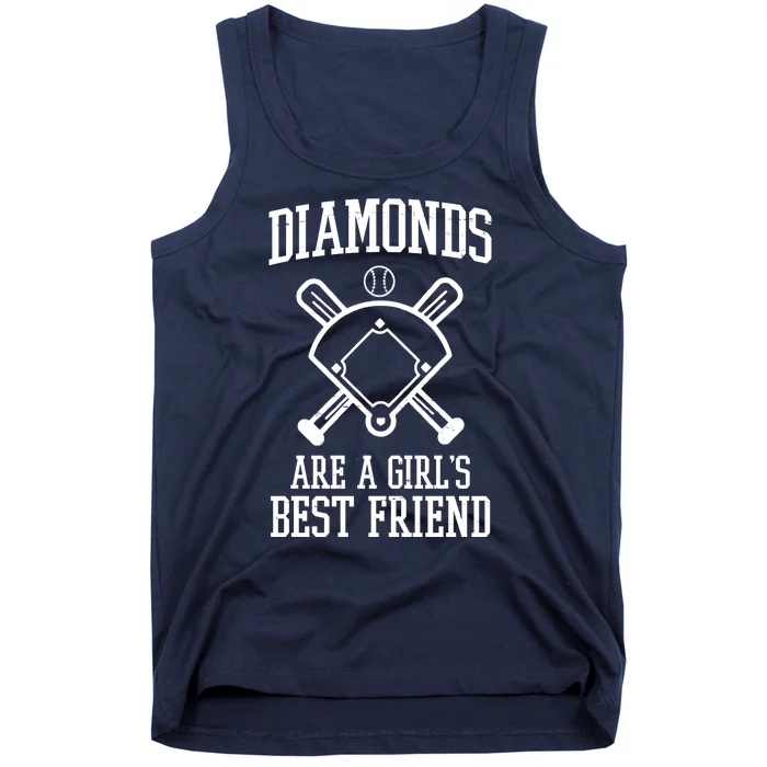 Diamonds Are A Girls Best Friend Funny Baseball Tank Top