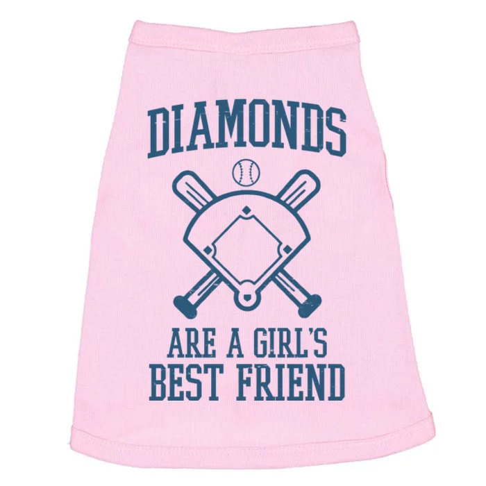 Diamonds Are A Girls Best Friend Funny Baseball Doggie Tank