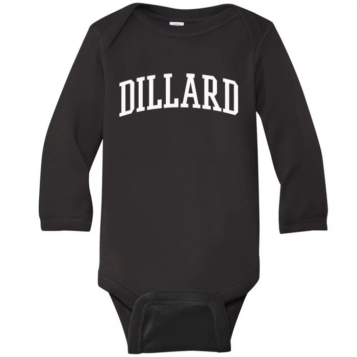 Dillard Athletic Arch College University = Alumni Baby Long Sleeve Bodysuit