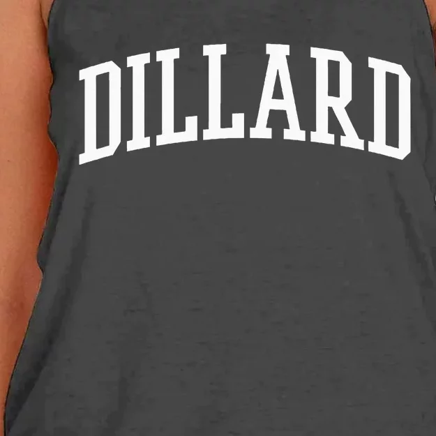 Dillard Athletic Arch College University = Alumni Women's Knotted Racerback Tank