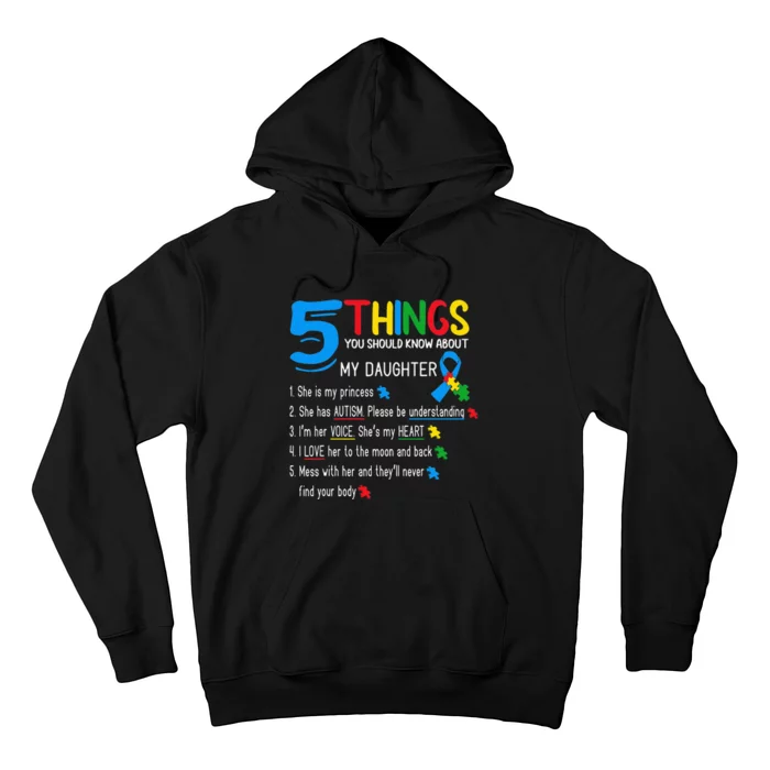 Daughter Autism Awareness Support Mom Dad Hoodie