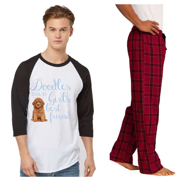 Doodles Are A S Best Friend Golden Labradoodle Dog Mom Gift Raglan Sleeve Pajama Set