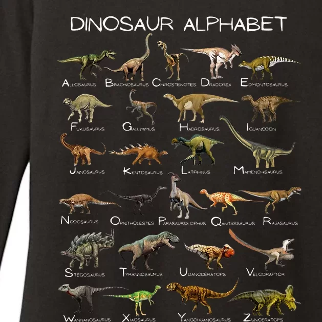 Dinosaur Alphabet Abc Dino Paleontology Educational Womens CVC Long Sleeve Shirt