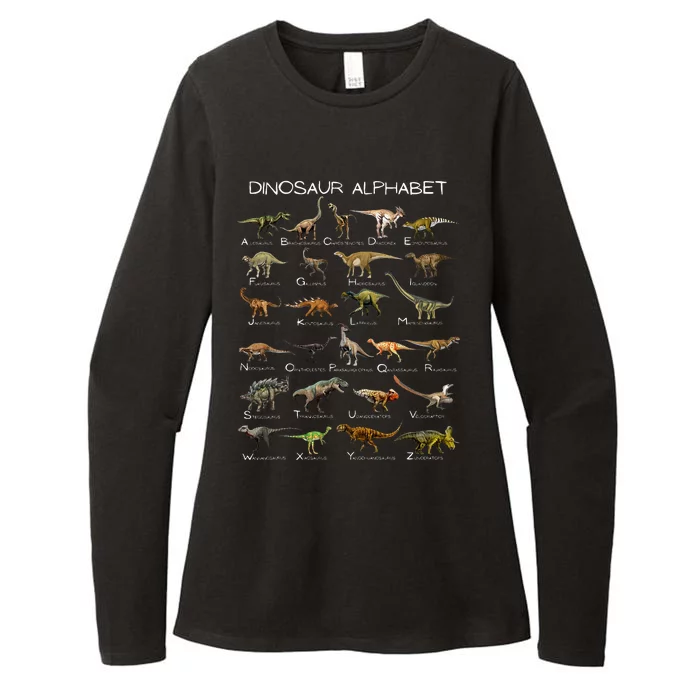 Dinosaur Alphabet Abc Dino Paleontology Educational Womens CVC Long Sleeve Shirt