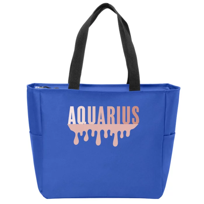 Dripping Astrology Aquarius Gift Zip Tote Bag