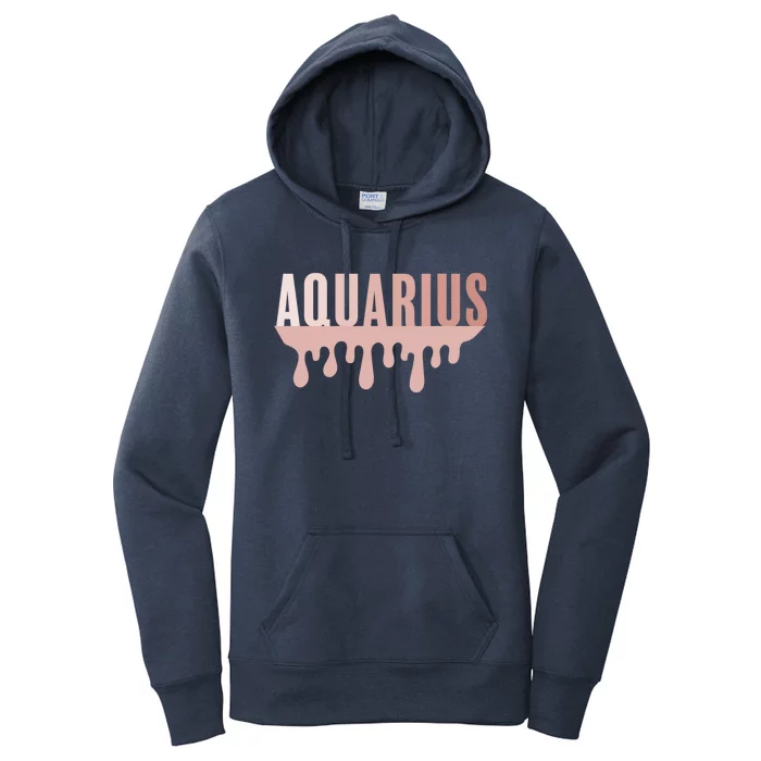 Dripping Astrology Aquarius Gift Women's Pullover Hoodie