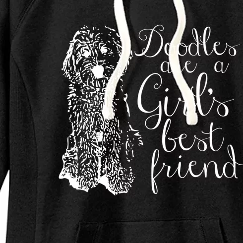 Doodles Are A Girl's Best Friend Golden Labradoodle Tshirt Women's Fleece Hoodie