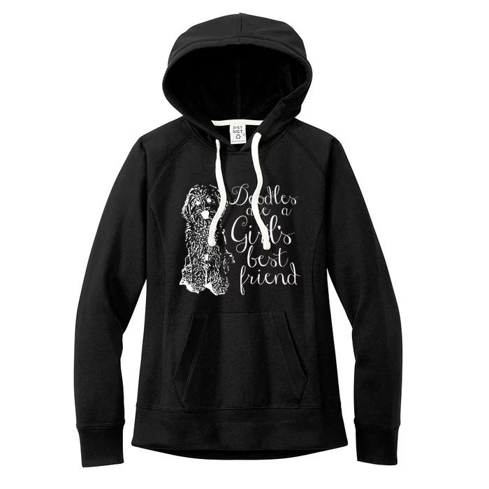 Doodles Are A Girl's Best Friend Golden Labradoodle Tshirt Women's Fleece Hoodie