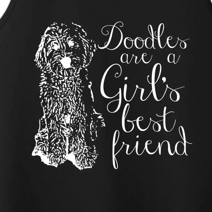 Doodles Are A Girl's Best Friend Golden Labradoodle Tshirt Performance Tank