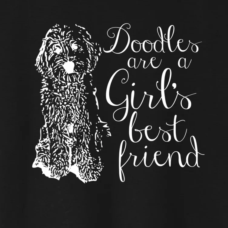 Doodles Are A Girl's Best Friend Golden Labradoodle Tshirt Women's Crop Top Tee