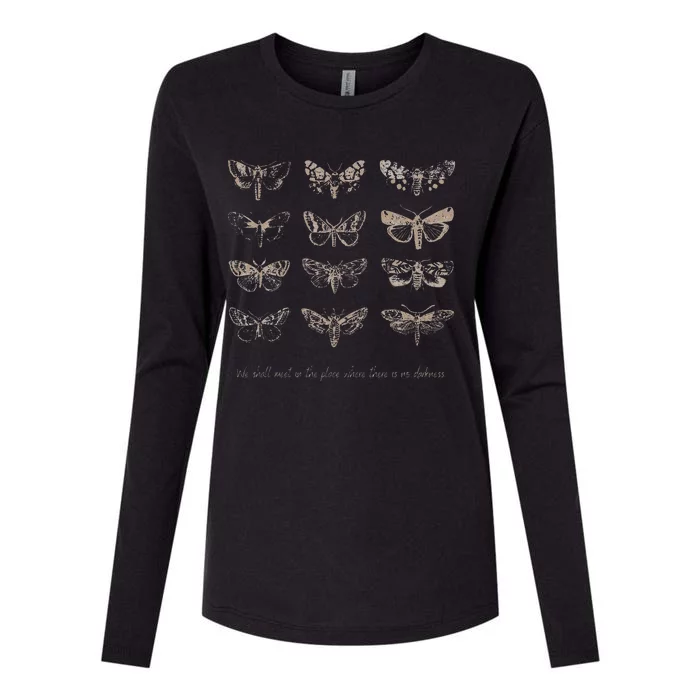 Dark Academia Aesthetic Cottagecore Goblincore Butterfly Womens Cotton Relaxed Long Sleeve T-Shirt