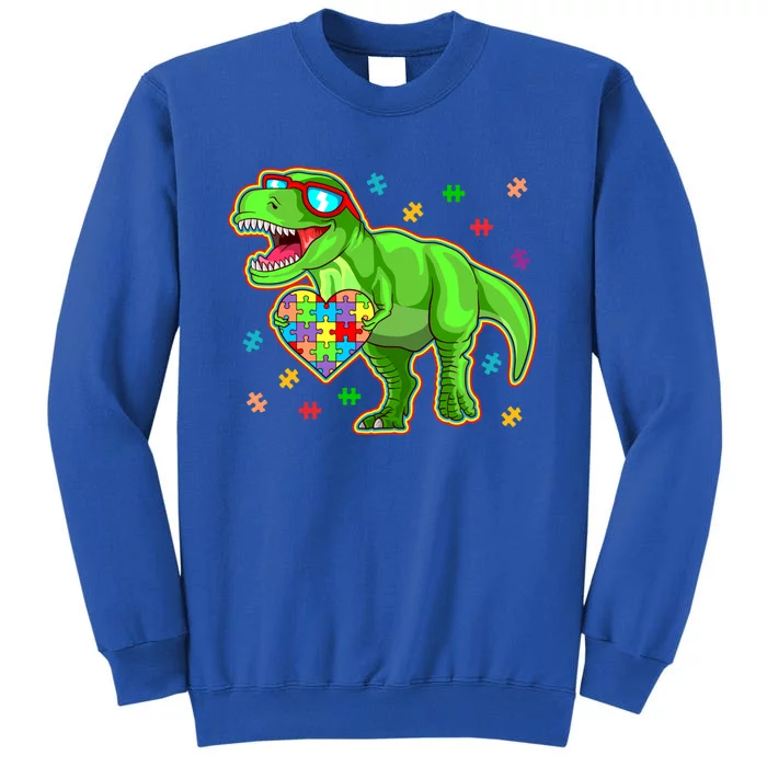 Dinosaur Autism Awareness Puzzle Piece Gift Sweatshirt