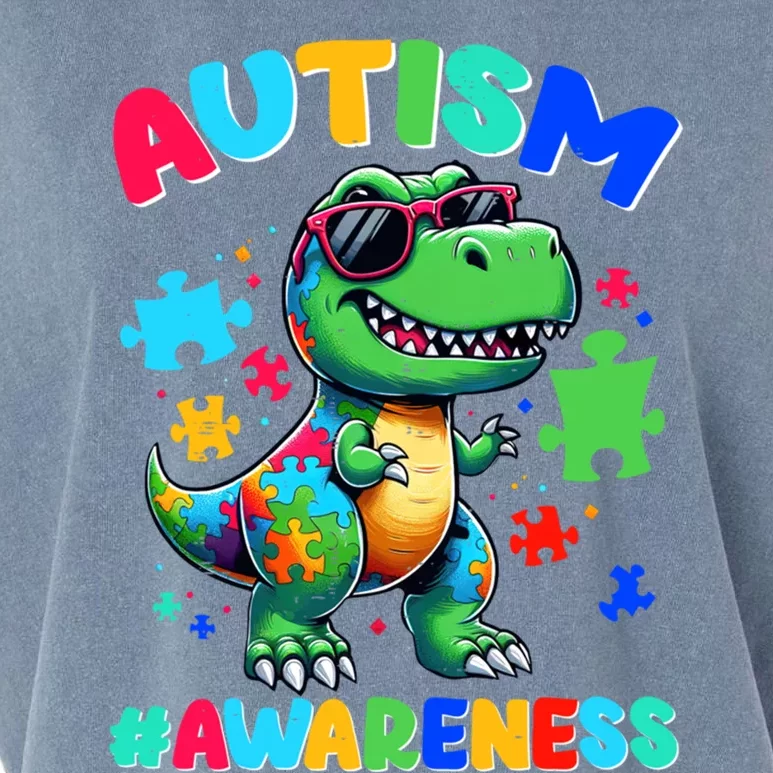 Dinosaur Autism Awareness Special Education Teacher Gift Garment-Dyed Women's Muscle Tee