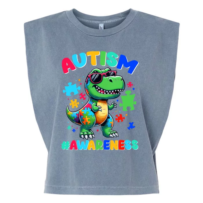 Dinosaur Autism Awareness Special Education Teacher Gift Garment-Dyed Women's Muscle Tee