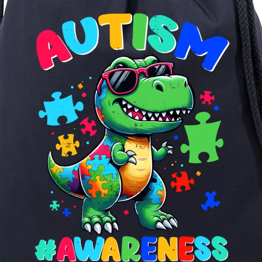 Dinosaur Autism Awareness Special Education Teacher Gift Drawstring Bag