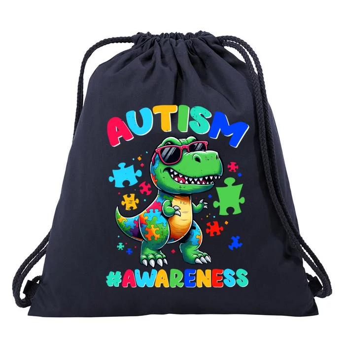 Dinosaur Autism Awareness Special Education Teacher Gift Drawstring Bag