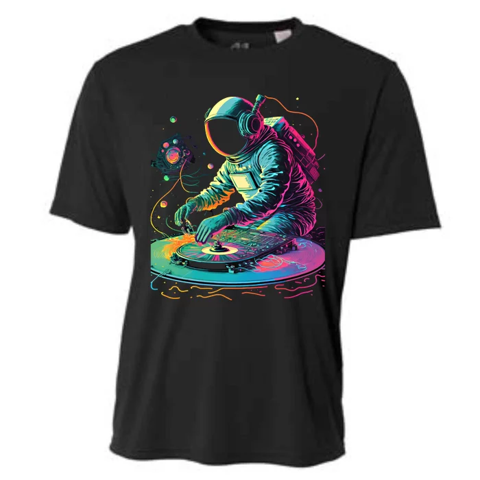 Dj Astronaut: And Teens Space Music Graphic Gift Cooling Performance Crew T-Shirt