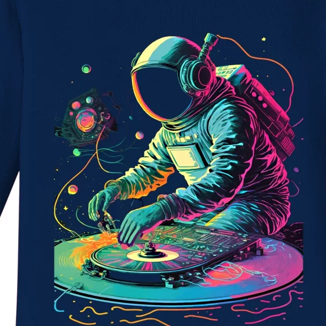 Dj Astronaut: And Teens Space Music Graphic Gift Baby Long Sleeve Bodysuit