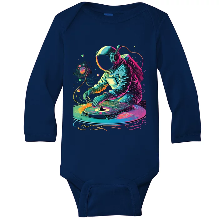 Dj Astronaut: And Teens Space Music Graphic Gift Baby Long Sleeve Bodysuit