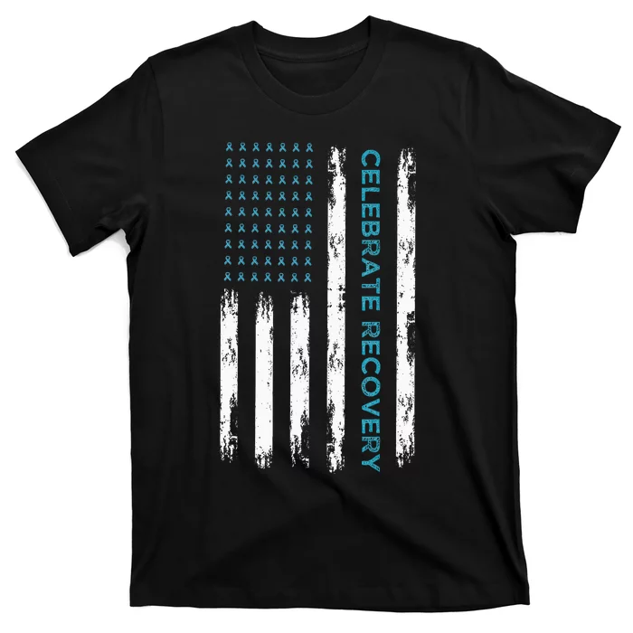 Drug Alcohol Addiction Recovery Celebrate Recovery Usa Flag T-Shirt