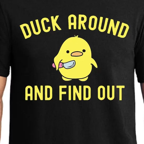 Duck Around And Find Out Funny Knife Duck Pajama Set