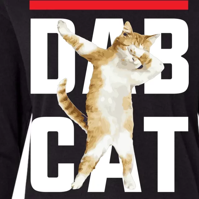 Dab Cat Dabbing Womens Cotton Relaxed Long Sleeve T-Shirt