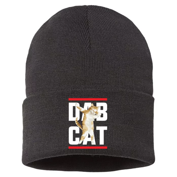 Dab Cat Dabbing Sustainable Knit Beanie