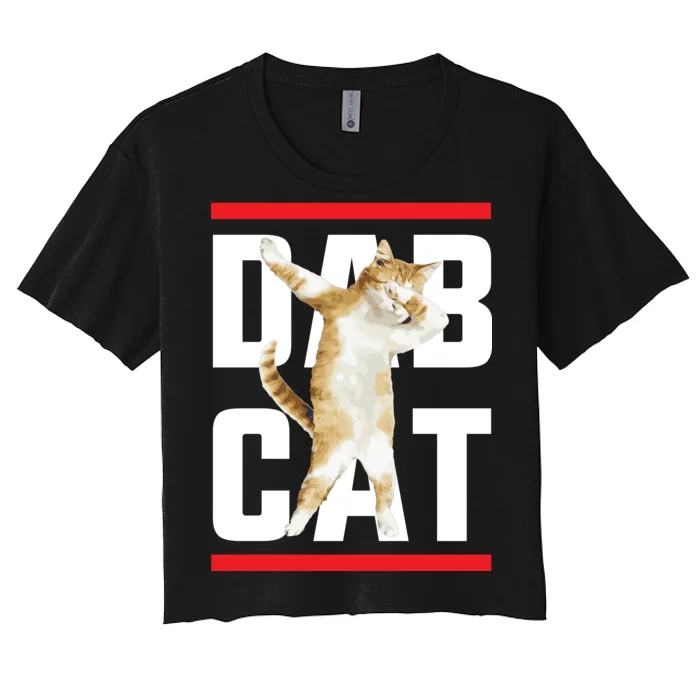 Dab Cat Dabbing Women's Crop Top Tee