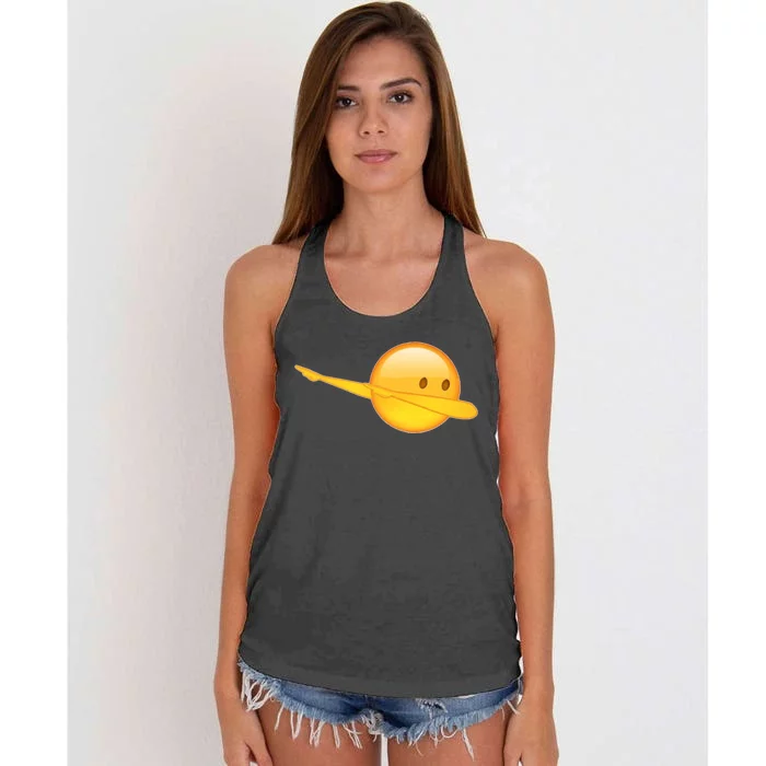 Dab Emoji Dabbing Women's Knotted Racerback Tank