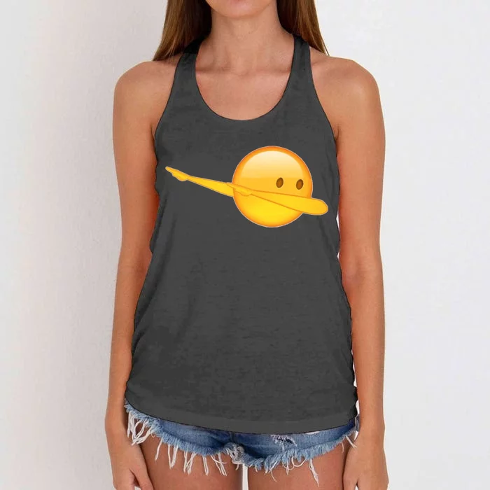 Dab Emoji Dabbing Women's Knotted Racerback Tank