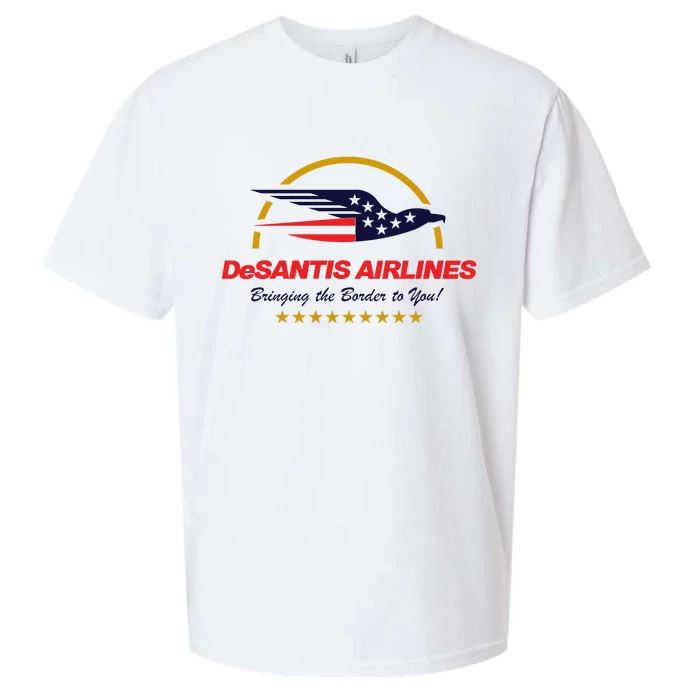 DeSantis Airlines Bringing The Border To You Funny Sueded Cloud Jersey T-Shirt