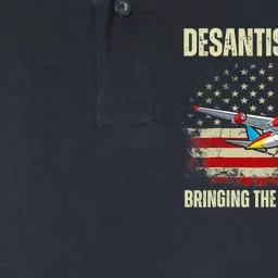 DeSantis Airlines Bringing The Border To You Funny DeSantis Softstyle Adult Sport Polo